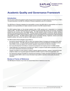 Academic Quality and Governance Framework