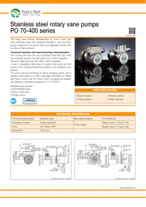 Stainless steel rotary vane pumps PO 70-400 series - Fluid-o-Tech