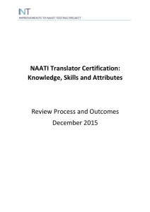 NAATI Translator Certification: Knowledge, Skills and Attributes