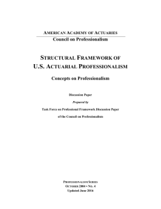 structural framework of US actuarial professionalism