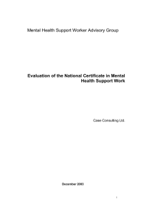 Evaluation of the National Certificate in Mental