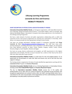 LifeLong Learning Programme Leonardo da Vinci and Erasmus