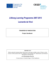 Lifelong Learning Programme 2007