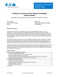 10 Ways to Increase Power System Availability in Data Centers