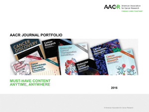 AACR portfolio overview 2016