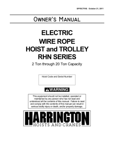 RHN – Rhino Wire Rope Hoist
