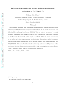 Differential probability for surface and volume electronic excitations