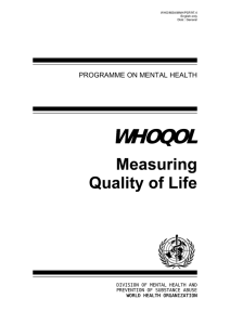 whoqol - World Health Organization