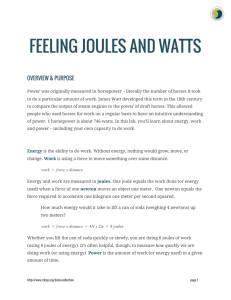 feeling joules and watts