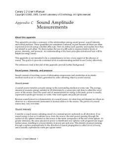 Sound Amplitude Measurements - BIRD SONGS AND CALLS WITH