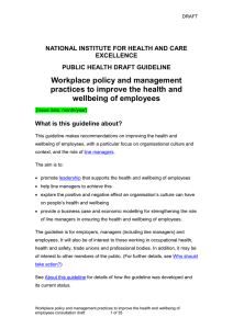 Workplace health: management practices | Guidance and guidelines