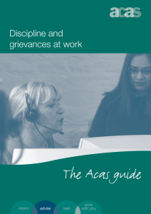 Discipline and grievances at work: The Acas guide