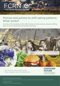 Policies and actions to shift eating patterns