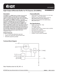 ICS9DB801C Eight Output Differential Buffer for PCI Express