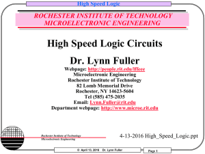High Speed Logic - RIT - Rochester Institute of Technology