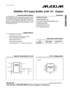 MAX4005 950MHz FET-Input Buffer with 75Ω Output