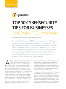 The Top 10 Cybersecurity Tips Following FTC v Wyndham