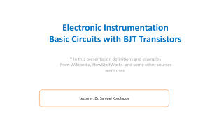 Electronic Instrumentation Basic Circuits with BJT Transistors