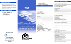 VISA Business Card Application