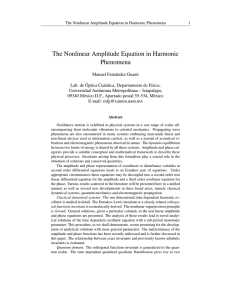 The Nonlinear Amplitude Equation in Harmonic Phenomena