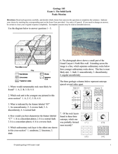 Geology 103 Exam 1: The Solid Earth Paula Messina Use the