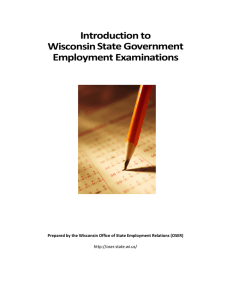 Introduction to Wisconsin State Government Employment