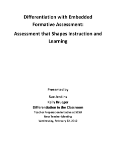 Differentiation with Embedded Formative Assessment: Assessment