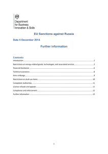 EU Sanctions against Russia - further information