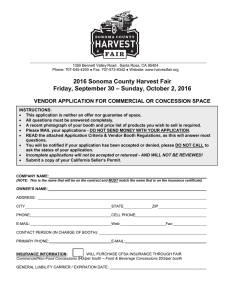 2016 Harvest Fair Vendor Application