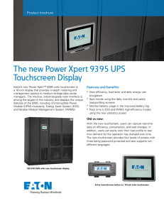 The new Power Xpert 9395 UPS Touchscreen Display