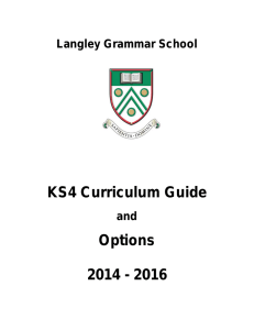 KS4 Curriculum Guide Options 2014