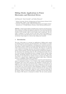 Sliding Modes Applications in Power Electronics and Electrical Drives