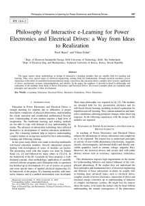 Philosophy of Interactive e-Learning for Power Electronics and