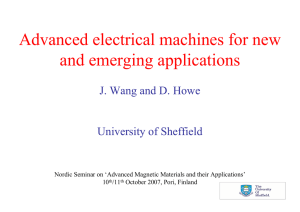 Advanced electrical machines for new and emerging applications