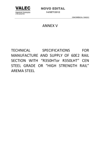 ANNEX V TECHNICAL SPECIFICATIONS FOR MANUFACTURE