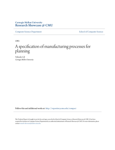 A specification of manufacturing processes for planning