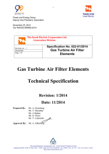 Gas Turbine Air Filter Elements Technical Specification Revision
