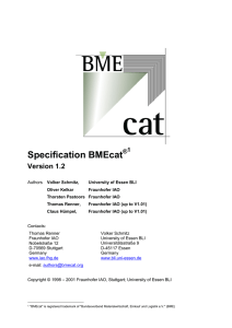 Specification BMEcat