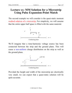 Lecture xx: MM Solution for a Microstrip Using Pulse Expansion