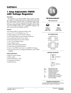 1 Amp Adjustable CMOS LDO Voltage Regulator