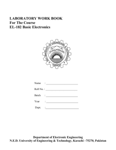 LABORATORY WORK BOOK For The Course EL