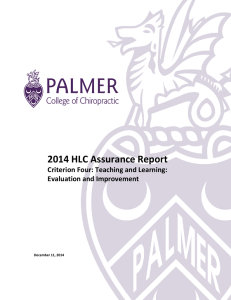 2014 HLC Assurance Report - Palmer College of Chiropractic