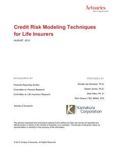 Credit Risk Modeling Techniques For Life Insurers Report