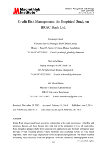 Credit Risk Management: An Empirical Study on BRAC Bank Ltd.