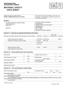 material safety data sheet - Dual-Lite