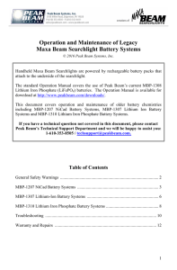 ……… Operation and Maintenance of Legacy Maxa Beam