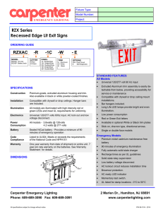 RZX Recessed Edge Lit Sign - Carpenter Emergency Lighting