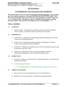 BOSTIK PRODUCT SPECIFICATIONS March 2009 WATE