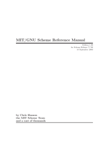 MIT/GNU Scheme Reference Manual - [ftp.gnu.org]This is ftp.gnu