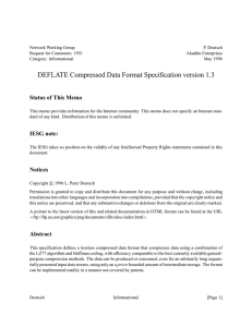 DEFLATE Compressed Data Format Specification version 1.3